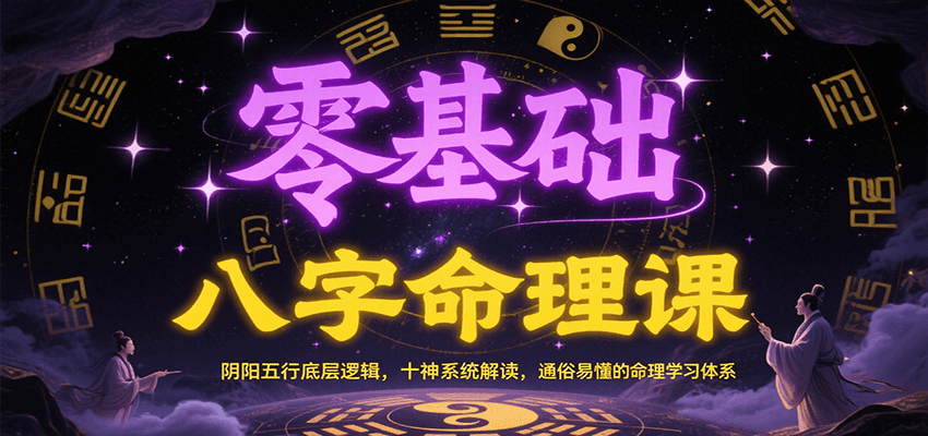 零基础八字命理课：阴阳五行底层逻辑，十神系统解读，通俗易懂的命理学习体系-低成本创业项目大全｜短视频带货+AI副业变现｜知行创业网