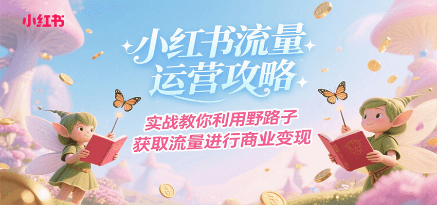 小红书流量运营攻略，实战教你利用野路子获取流量进行商业变现-低成本创业项目大全｜短视频带货+AI副业变现｜知行创业网