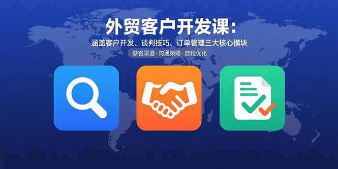 （15793期）外贸客户开发课：涵盖客户开发、谈判技巧、订单管理三大核心模块-低成本创业项目大全｜短视频带货+AI副业变现｜知行创业网