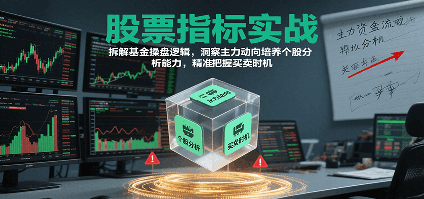 股票指标实战，基金操盘逻辑拆解，洞察主力动向培养个股分析能力把握买卖时机（更新）-低成本创业项目大全｜短视频带货+AI副业变现｜知行创业网
