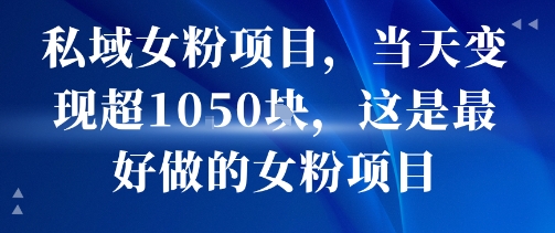 私域女粉项目，当天变现超1k，这是最好做的女粉项目，可放大操作-低成本创业项目大全｜短视频带货+AI副业变现｜知行创业网