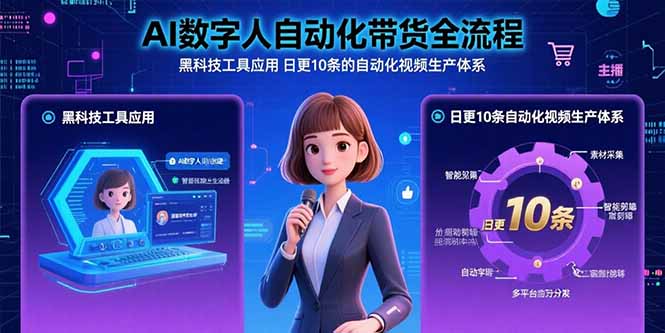 （15699期）AI数字人自动化带货全流程：黑科技工具应用 日更10条的自动化视频生产体系-低成本创业项目大全｜短视频带货+AI副业变现｜知行创业网