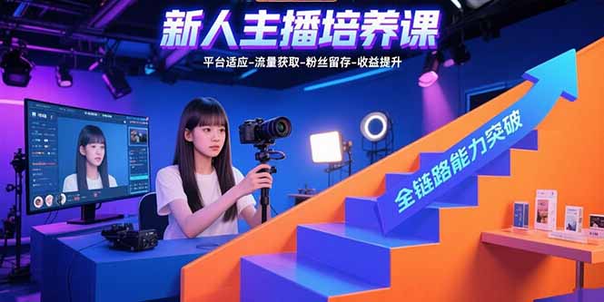 （15701期）新人主播培养课：平台适应-流量获取-粉丝留存-收益提升 全链路能力突破-低成本创业项目大全｜短视频带货+AI副业变现｜知行创业网