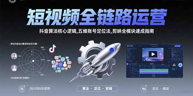 （15580期）短视频全链路运营：抖音算法核心逻辑,五维账号定位法,剪映全模块速成指南-低成本创业项目大全｜短视频带货+AI副业变现｜知行创业网