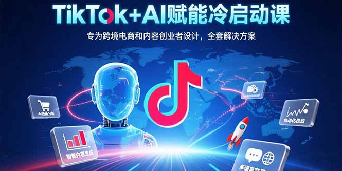 （15561期）TikTok+AI赋能冷启动课：专为跨境电商和内容创业者设计，全套解决方案-低成本创业项目大全｜短视频带货+AI副业变现｜知行创业网