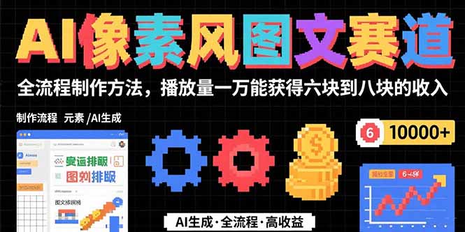 （15572期）AI像素风图文赛道：全流程制作方法，播放量一万能获得6块到8块的收入-低成本创业项目大全｜短视频带货+AI副业变现｜知行创业网