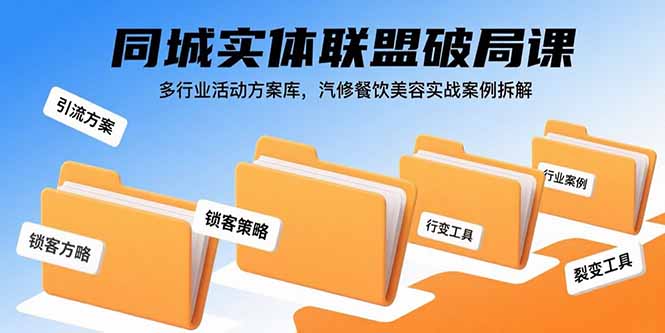 （15833期）同城实体联盟破局课，多行业活动方案库，汽修餐饮美容实战案例拆解-低成本创业项目大全｜短视频带货+AI副业变现｜知行创业网