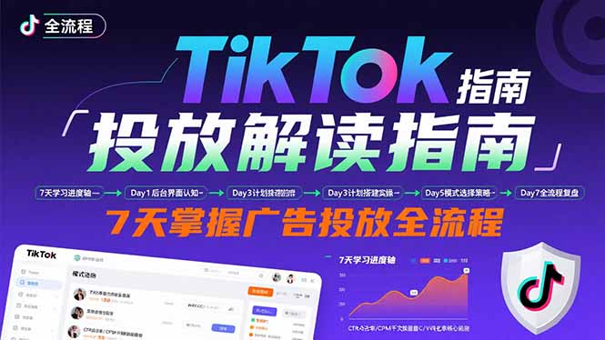 （15753期）TikTok投放解读指南：后台操作/计划建立/模式选择，7天掌握广告投放全流程-低成本创业项目大全｜短视频带货+AI副业变现｜知行创业网