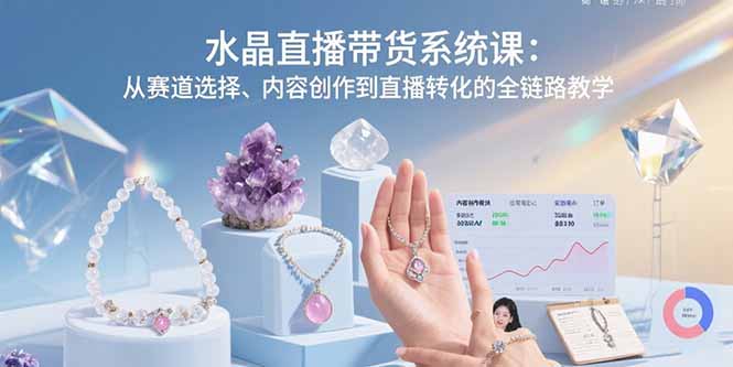 （15721期）水晶直播带货系统课：从赛道选择、内容创作到直播转化的全链路教学-低成本创业项目大全｜短视频带货+AI副业变现｜知行创业网