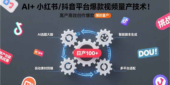 （15624期）AI+小红书/抖音平台爆款视频量产技术：高产高效创作爆款视频！-低成本创业项目大全｜短视频带货+AI副业变现｜知行创业网