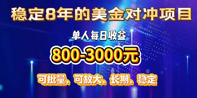（15782期）稳定8年的美金对冲创业项目，单人每日收益800-3000，小众暴力项目-低成本创业项目大全｜短视频带货+AI副业变现｜知行创业网