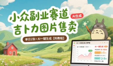 小众副业赛道 吉卜力图片售卖 单日2张+ AI一键生成【附教程】-低成本创业项目大全｜短视频带货+AI副业变现｜知行创业网