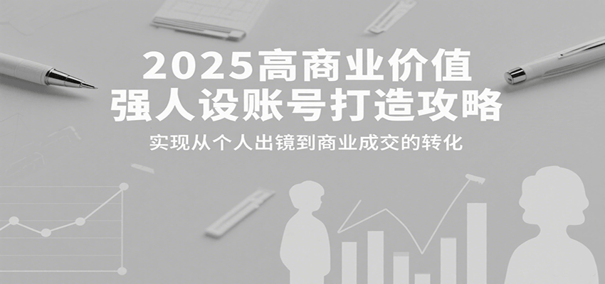 2025高商业价值强人设账号打造攻略，实现从个人出镜到商业成交的转化-低成本创业项目大全｜短视频带货+AI副业变现｜知行创业网