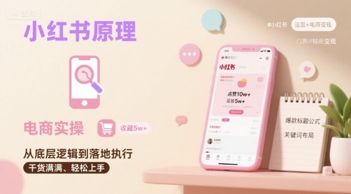 小红书原理以及详细实操流程，小红书电商教程-低成本创业项目大全｜短视频带货+AI副业变现｜知行创业网