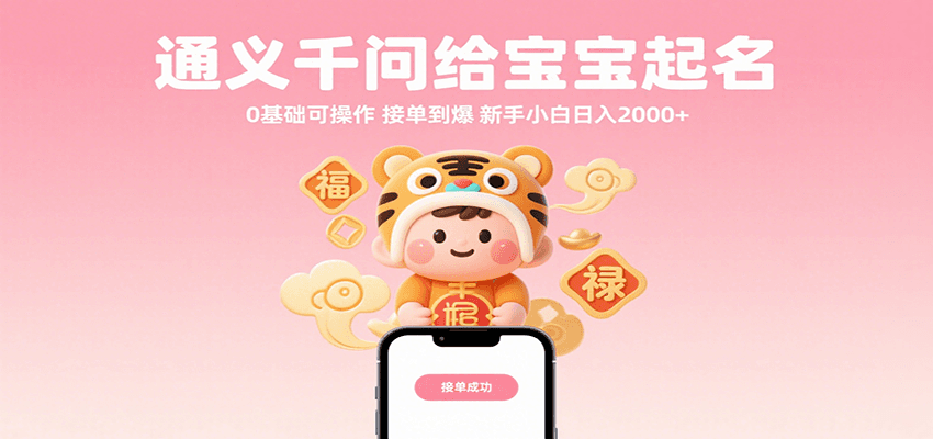 通义千问给宝宝起名 0基础可操作 接单到爆 新手小白日入2000+-低成本创业项目大全｜短视频带货+AI副业变现｜知行创业网