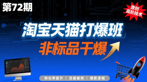 淘宝天猫打爆班原创高阶技术第72期，非标品干爆-低成本创业项目大全｜短视频带货+AI副业变现｜知行创业网