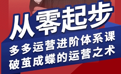 拼多多运营进阶系统课，从零起步，多多运营进阶体系课，破茧成蝶的运营之术-低成本创业项目大全｜短视频带货+AI副业变现｜知行创业网