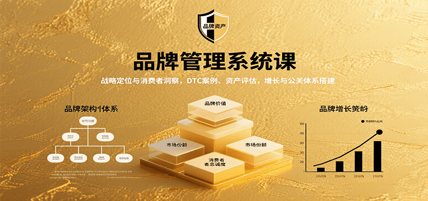 品牌管理系统课：战略定位与消费者洞察，DTC案例、资产评估，增长与公关体系搭建-低成本创业项目大全｜短视频带货+AI副业变现｜知行创业网