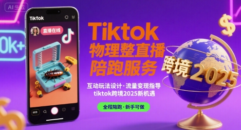 Tiktok物理整蛊直播陪跑服务-tiktok跨境2025-低成本创业项目大全｜短视频带货+AI副业变现｜知行创业网