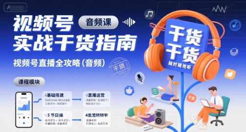 视频号实战干货指南，视频号直播全攻略（音频）-低成本创业项目大全｜短视频带货+AI副业变现｜知行创业网