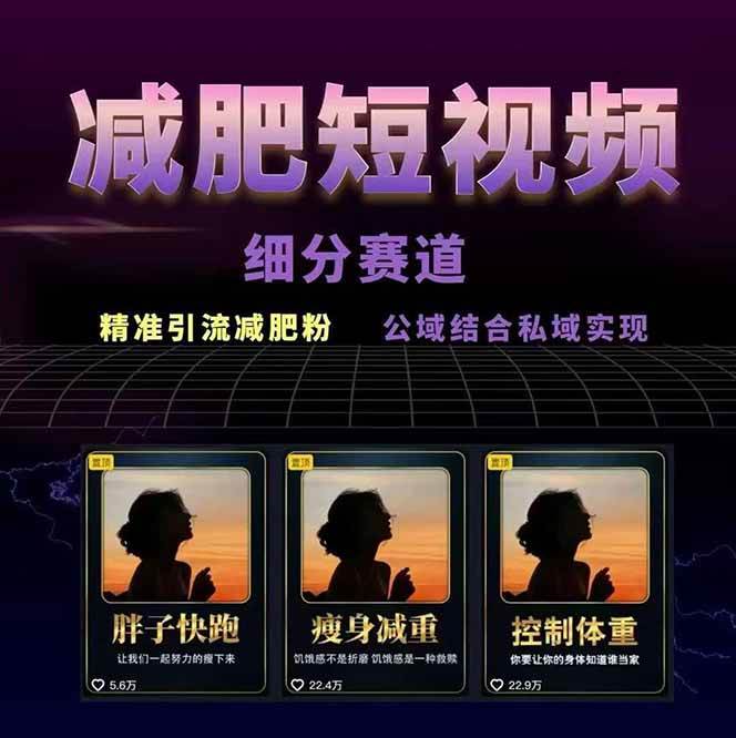 图片[2]-减肥短视频运营实战课：含素材制作、剪映教学，讲精准引流、变现设计与内容模板技巧-低成本创业项目大全｜短视频带货+AI副业变现｜知行创业网