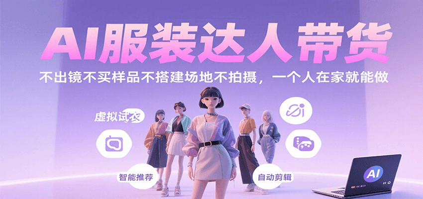 AI服装达人带货，不出镜不买样品不搭建场地不拍摄，一个人在家就能做-低成本创业项目大全｜短视频带货+AI副业变现｜知行创业网