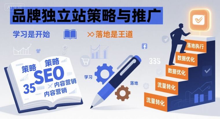 品牌独立站策略与推广，学习是开始，落地是王道-低成本创业项目大全｜短视频带货+AI副业变现｜知行创业网