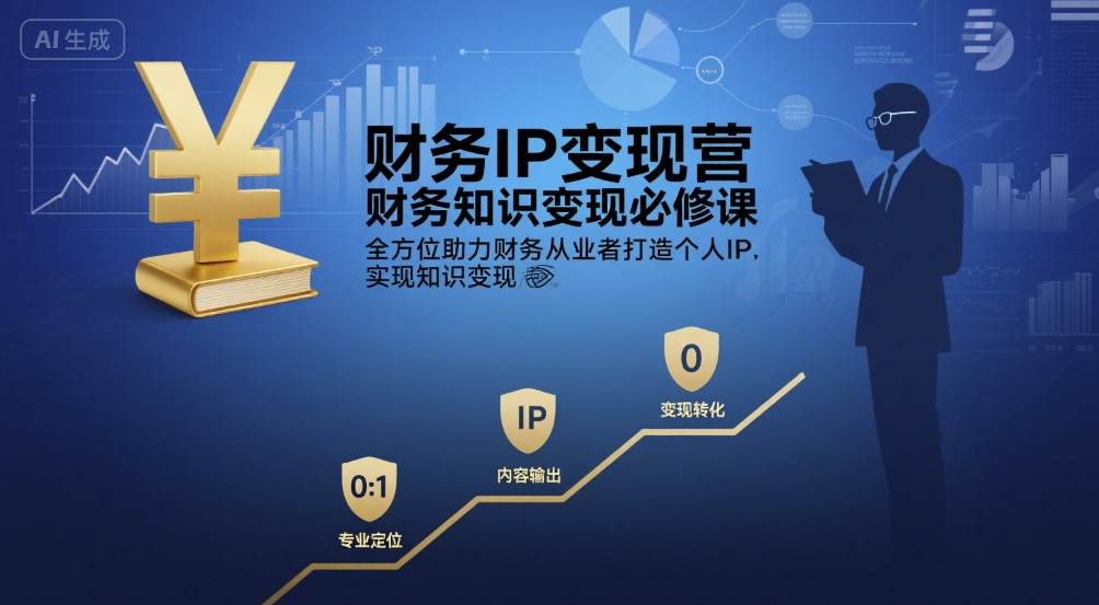 财务IP变现营，财务知识变现必修课，全方位助力财务从业者打造个人IP，实现知识变现-低成本创业项目大全｜短视频带货+AI副业变现｜知行创业网