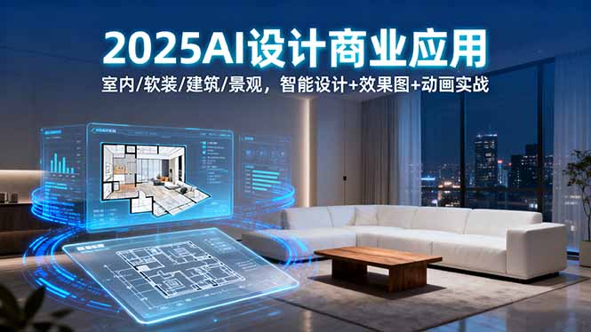 （16052期）2025AI设计商业应用：室内/软装/建筑/景观，智能设计+效果图+动画实战-低成本创业项目大全｜短视频带货+AI副业变现｜知行创业网