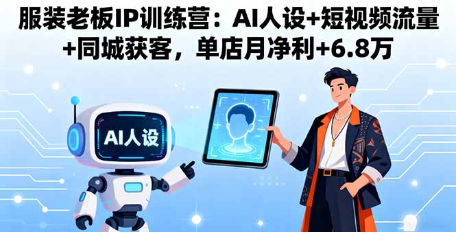 （16117期）服装老板IP训练营：AI人设+短视频流量+同城获客，单店月净利+6.8万-低成本创业项目大全｜短视频带货+AI副业变现｜知行创业网