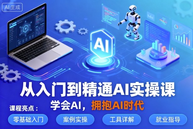 从入门到精通AI实操课，学会AI，拥抱AI时代-低成本创业项目大全｜短视频带货+AI副业变现｜知行创业网