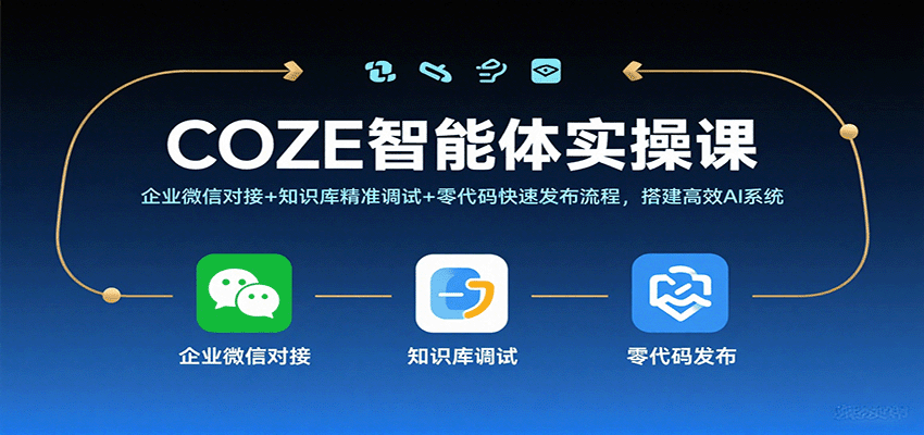 COZE智能体实操课，企业微信对接+知识库精准调试+零代码快速发布流程，搭建高效AI系统-低成本创业项目大全｜短视频带货+AI副业变现｜知行创业网
