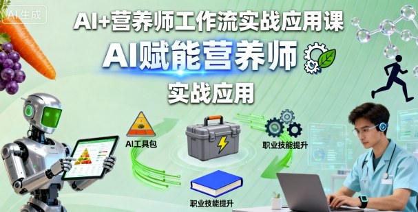 AI+营养师工作流实战应用课，AI赋能营养师-低成本创业项目大全｜短视频带货+AI副业变现｜知行创业网