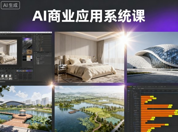 AI商业应用系统课，室内-软装-建筑-景观，智能设计+效果图+动画画实战-低成本创业项目大全｜短视频带货+AI副业变现｜知行创业网