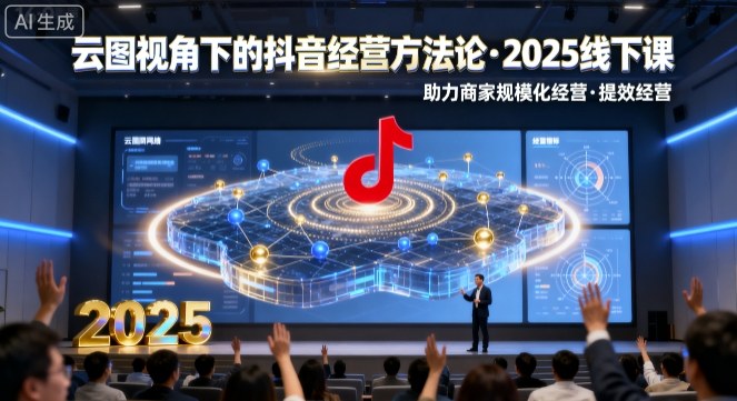 云图视角下的抖音经营方法论，2025线下课，助力商家规模化经营，提效经营（录音+字幕）-低成本创业项目大全｜短视频带货+AI副业变现｜知行创业网