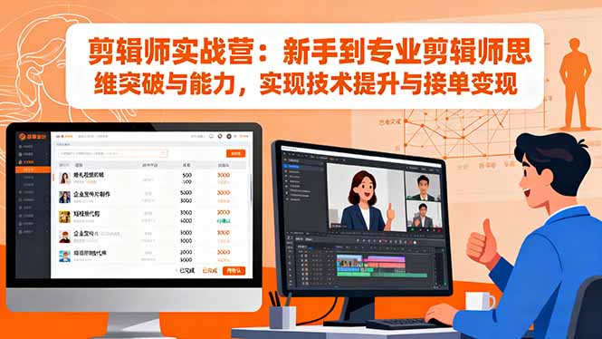 （16347期）剪辑师实战营：新手到专业剪辑师思维突破与能力，实现技术提升与接单变现-低成本创业项目大全｜短视频带货+AI副业变现｜知行创业网