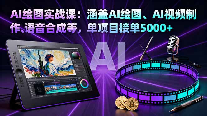 （16304期）AI绘图实战课：涵盖AI绘图、AI视频制作、语音合成等，单项目接单5000+-低成本创业项目大全｜短视频带货+AI副业变现｜知行创业网
