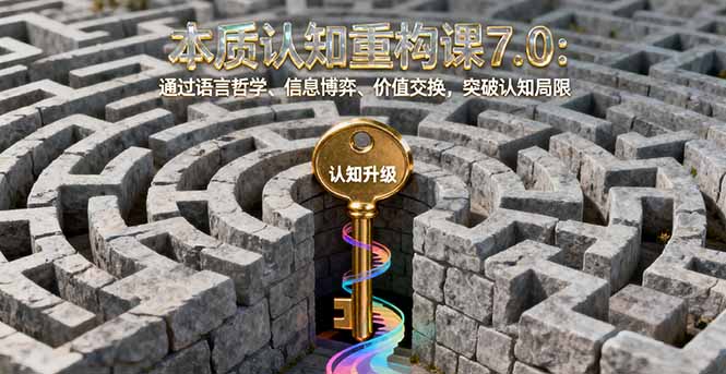 (16218期)本质认知重构课7.0:通过语言哲学、信息博弈、价值交换,突破认知局限-低成本创业项目大全|短视频带货+AI副业变现|知行创业网