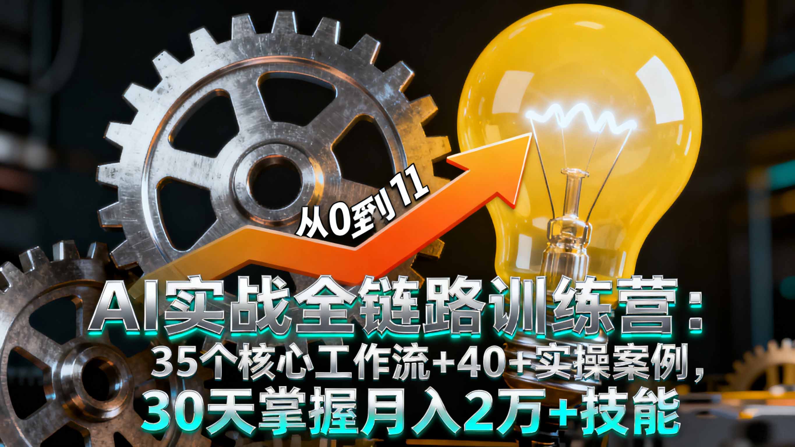 （16219期）AI实战全链路训练营：35个核心工作流+40+实操案例，30天掌握月入2万+技能-低成本创业项目大全｜短视频带货+AI副业变现｜知行创业网
