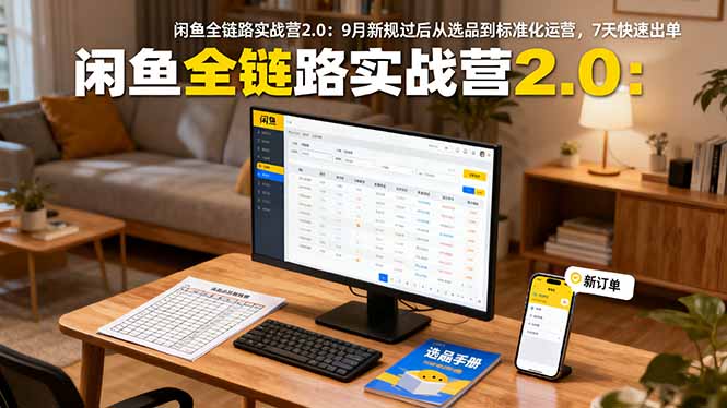 （16263期）闲鱼全链路实战营2.0：9月新规过后从选品到标准化运营，7天快速出单-低成本创业项目大全｜短视频带货+AI副业变现｜知行创业网