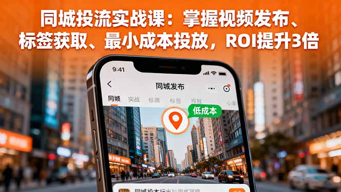 （16172期）同城投流实战课：掌握视频发布、标签获取、最小成本投放，ROI提升3倍-低成本创业项目大全｜短视频带货+AI副业变现｜知行创业网