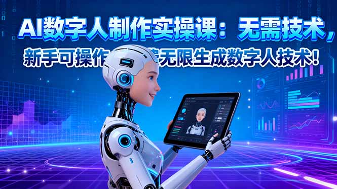（16376期）AI数字人制作实操课：无需技术，新手可操作，免费无限生成数字人技术！-低成本创业项目大全｜短视频带货+AI副业变现｜知行创业网