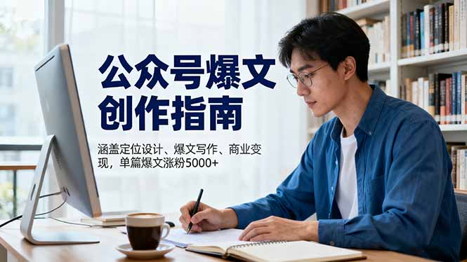 （16380期）公众号爆文创作指南，涵盖定位设计+爆文写作+商业变现，单篇爆文涨粉5000+-低成本创业项目大全｜短视频带货+AI副业变现｜知行创业网
