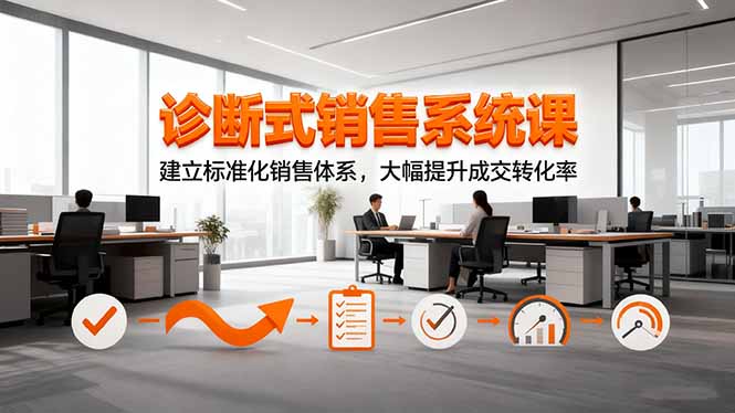 （16435期）诊断式销售系统课，建立标准化销售体系，大幅提升成交转化率-低成本创业项目大全｜短视频带货+AI副业变现｜知行创业网