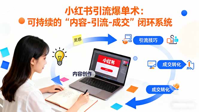 （16362期）小红书引流爆单术：构建一套低成本 可持续的“内容-引流-成交”闭环系统-低成本创业项目大全｜短视频带货+AI副业变现｜知行创业网