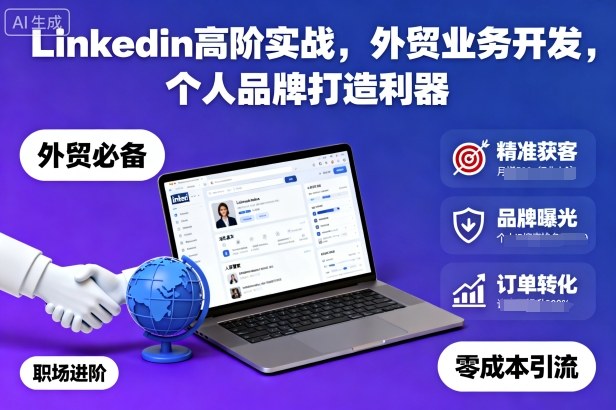 Linkedin高阶实战,外贸业务开发,个人品牌打造利器-低成本创业项目大全|短视频带货+AI副业变现|知行创业网