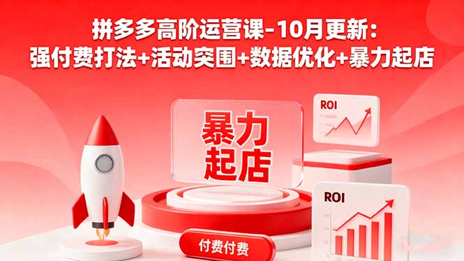 （16366期）拼多多高阶运营课-10月更新：强付费打法+活动突围+数据优化+暴力起店-低成本创业项目大全｜短视频带货+AI副业变现｜知行创业网
