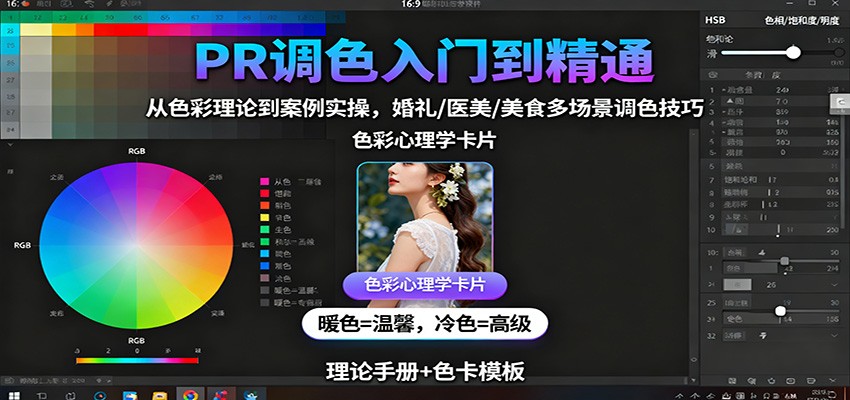 PR调色入门到精通：从色彩理论到案例实操，婚礼/医美/美食多场景调色技巧-低成本创业项目大全｜短视频带货+AI副业变现｜知行创业网