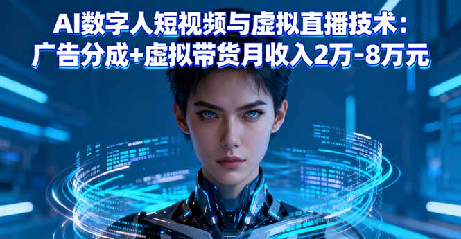 （16148期）AI数字人短视频与虚拟直播技术：广告分成+虚拟带货月收入2万-8万元-低成本创业项目大全｜短视频带货+AI副业变现｜知行创业网