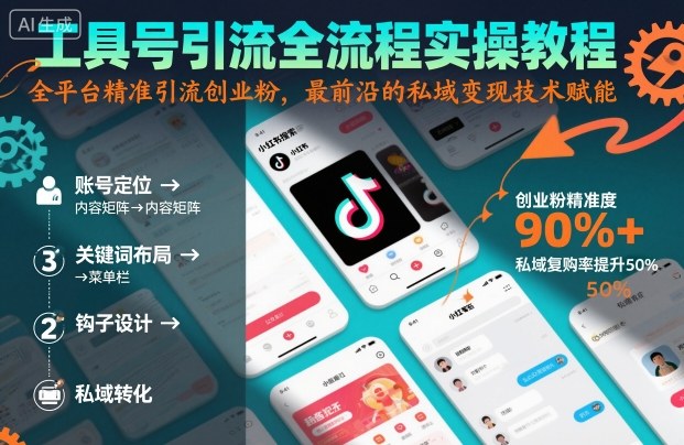 工具号引流全流程保姆级实操教程，全平台精准引流创业粉，最前沿的私域变现技术赋能-低成本创业项目大全｜短视频带货+AI副业变现｜知行创业网